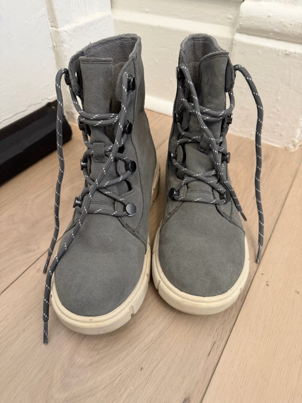 Sorel Gray Fleece-Lined Slip-On Boot